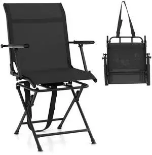 Moccha Hunting Chair, 360° Swivel Blind Chair w/Armrest & Mesh Back, Non-Slipping Pads, Sturdy Metal Frame, 330LBS Capacity, Portable and Silent Folding Hunting Chairs for Blinds (Black) Moccha Hunting Chair, 360° Swivel Blind Chair w/Armrest & Mesh Back, Non-Slipping Pads, Sturdy Metal Frame, 330LBS Capacity, Portable and Silent Folding Hunting Chairs for Blinds (Black)