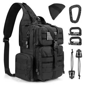 Large Tactical EDC Sling Bag, Adjustable Holder Backpack for Men | 900D Polyester Durable & Water Resistant, Size: 12.9 * 13.8 * 5.9 Inches, Y strap Tactical storage, Outdoor, Multi Pockets Large Tactical EDC Sling Bag, Adjustable Holder Backpack for Men | 900D Polyester Durable & Water Resistant, Size: 12.9 * 13.8 * 5.9 Inches, Y strap Tactical storage, Outdoor, Multi Pockets