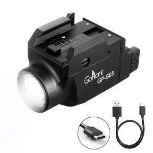 1500 Lumens Compact Pistol Flashlight, Aluminum Alloy Picatinny Flashlights Weapon Light, Subcompact Tactical Pistol Lights,LED White Light for Handgun, Rechargeable Gun Light 1500 Lumens Compact Pistol Flashlight, Aluminum Alloy Picatinny Flashlights Weapon Light, Subcompact Tactical Pistol Lights,LED White Light for Handgun, Rechargeable Gun Light