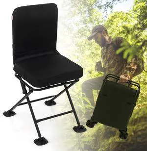 Hunting Chair, 360 Degree Swivel Hunting Blind Chair w/ 3 Oversized Duck Feet & Camo Padded Cushion, 330 LBS Silent Waterproof Rustproof Folding Ground Blind Hunting Seat Stool for Outdoors Hunting Chair, 360 Degree Swivel Hunting Blind Chair w/ 3 Oversized Duck Feet & Camo Padded Cushion, 330 LBS Silent Waterproof Rustproof Folding Ground Blind Hunting Seat Stool for Outdoors