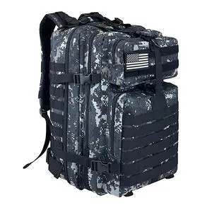 Military Tactical Backpack for Men, Large Army 3 Day Assault Pack with MOLLE Bag for Hiking Survival Gear, Range Bag(02 CamouflageBlack) Military Tactical Backpack for Men, Large Army 3 Day Assault Pack with MOLLE Bag for Hiking Survival Gear, Range Bag(02 CamouflageBlack)