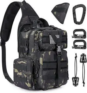 Large Tactical EDC Sling Bag, Adjustable Holder Backpack for Men | 900D Polyester Durable & Water Resistant, Size: 12.9 * 13.8 * 5.9 Inches, Y strap Tactical storage, Outdoor, Multi Pockets Large Tactical EDC Sling Bag, Adjustable Holder Backpack for Men | 900D Polyester Durable & Water Resistant, Size: 12.9 * 13.8 * 5.9 Inches, Y strap Tactical storage, Outdoor, Multi Pockets