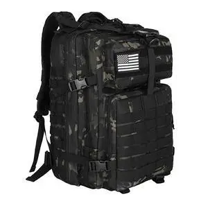 Military Tactical Backpack for Men 45L Molle Backpack 3 Day Assault Pack Bug Out Bag, Heavy Duty Rucksack for Hiking Gym (Camouflage Black Military Tactical Backpack for Men 45L Molle Backpack 3 Day Assault Pack Bug Out Bag, Heavy Duty Rucksack for Hiking Gym (Camouflage Black