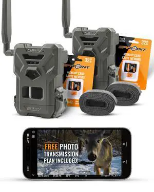 Flex-M Twin Pack Cellular Trail Cameras - 2 SD Cards Included, Best Hunting Accessories, No WiFi Needed, GPS, Night Vision, IP65 Water-Resistant, 28MP Photos, & 720p Videos + Sound (2) Flex-M Twin Pack Cellular Trail Cameras - 2 SD Cards Included, Best Hunting Accessories, No WiFi Needed, GPS, Night Vision, IP65 Water-Resistant, 28MP Photos, & 720p Videos + Sound (2)