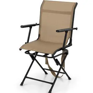 360-Degree Hunting Swivel Chair, Ground Blind Chairs w/Armrest & Mesh Back, Foldable Hunting Chairs w/Non-Slip Foot Pads & Steel Frame, Portable Hunting Seats for Camping, Hunting, Fishing 360-Degree Hunting Swivel Chair, Ground Blind Chairs w/Armrest & Mesh Back, Foldable Hunting Chairs w/Non-Slip Foot Pads & Steel Frame, Portable Hunting Seats for Camping, Hunting, Fishing