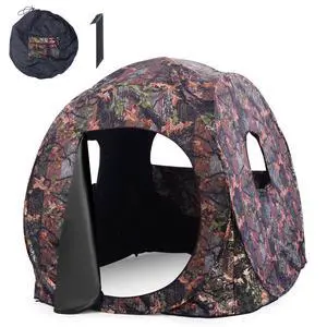 Pop Up Hunting Blind Portable Ground Blind Waterproof Hunting Tent for 2-3 People, Camouflage Hunting Tent with 360 Degree Mesh Windows Pop Up Hunting Blind Portable Ground Blind Waterproof Hunting Tent for 2-3 People, Camouflage Hunting Tent with 360 Degree Mesh Windows