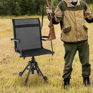 Swivel Hunting Chair, 360 Degree Folding Hunting Blind Chair with Adjustable Height, Arm Rest, Telescopic Legs & Duck Feet, 330 LBS Silent Outdoor Ground Blind Seat for Deer Dove Hunting Fishing Swivel Hunting Chair, 360 Degree Folding Hunting Blind Chair with Adjustable Height, Arm Rest, Telescopic Legs & Duck Feet, 330 LBS Silent Outdoor Ground Blind Seat for Deer Dove Hunting Fishing