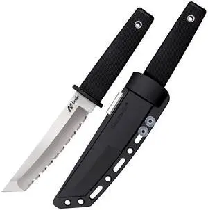 Kobun Serrated 5.5" Japanese AUS8A Stainless Steel American Tanto Shape Fixed Blade Tactical Hunting Knife, Ergonomic Kray-Ex Handle, Secure-Ex Sheath Kobun Serrated 5.5" Japanese AUS8A Stainless Steel American Tanto Shape Fixed Blade Tactical Hunting Knife, Ergonomic Kray-Ex Handle, Secure-Ex Sheath