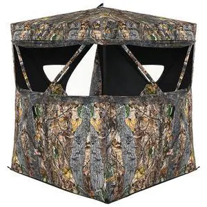 Hunting Blind, 3 Person Pop Up See Through Silent Sliding Ground Blind with Carrying Bag, Camouflage Waterproof Deer Hunting Blind Tent Hunting Blind, 3 Person Pop Up See Through Silent Sliding Ground Blind with Carrying Bag, Camouflage Waterproof Deer Hunting Blind Tent