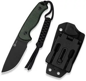 Timberbark Fixed Blade Knife with Kydex Sheath & Clip, 3.2" 14C28N Blade Micarta Handle with Lanyard, Ideal EDC Hunting Knife for Outdoor Adventures Camping Hiking C23094-3, Green Timberbark Fixed Blade Knife with Kydex Sheath & Clip, 3.2" 14C28N Blade Micarta Handle with Lanyard, Ideal EDC Hunting Knife for Outdoor Adventures Camping Hiking C23094-3, Green