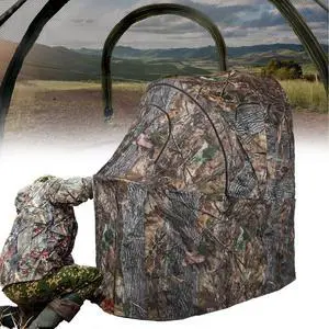 Hunting Chair Blind, 1/2 Man See Through Ground Blind, Camo Tent | Built-in Chair, Portable Blind, One-Way See Through, 1/2 Person, Camouflage, With Carrying Bag, Hunting Blind, Hunting Gear Hunting Chair Blind, 1/2 Man See Through Ground Blind, Camo Tent | Built-in Chair, Portable Blind, One-Way See Through, 1/2 Person, Camouflage, With Carrying Bag, Hunting Blind, Hunting Gear