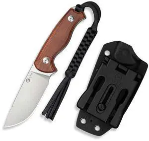 Timberbark Fixed Blade Knife with Kydex Sheath & Clip, 3.2" 14C28N Blade Wood Handle with Lanyard, Ideal EDC Hunting Knife for Outdoor Adventures Camping Hiking C23094-4 Timberbark Fixed Blade Knife with Kydex Sheath & Clip, 3.2" 14C28N Blade Wood Handle with Lanyard, Ideal EDC Hunting Knife for Outdoor Adventures Camping Hiking C23094-4