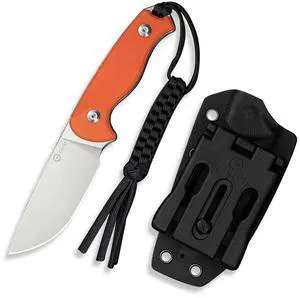 Timberbark Fixed Blade Knife with Kydex Sheath & Clip, 3.2" 14C28N Blade G10 Handle with Lanyard, Ideal EDC Hunting Knife for Outdoor Adventures Camping Hiking C23094-2, Orange Timberbark Fixed Blade Knife with Kydex Sheath & Clip, 3.2" 14C28N Blade G10 Handle with Lanyard, Ideal EDC Hunting Knife for Outdoor Adventures Camping Hiking C23094-2, Orange