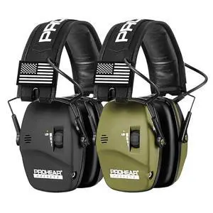 2 Pack Digital Electronic Shooting Ear Protection 5X Sound Amplification Earmuffs, 23dB NRR Low Profile Noise Reduction Hearing Protection for Gun Range and Hunting, Green&Black 2 Pack Digital Electronic Shooting Ear Protection 5X Sound Amplification Earmuffs, 23dB NRR Low Profile Noise Reduction Hearing Protection for Gun Range and Hunting, Green&Black