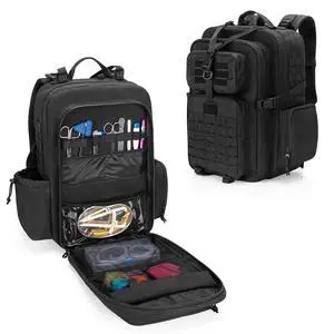Medical Tactical Backpack, Medical Supplies Bag with Top Y-Strap | First Aid Rucksack with Laptop Sleeve, Chest and Waist Buckets, Padded Breath Back, for Hiking, Trekking, Hunting, Camping Medical Tactical Backpack, Medical Supplies Bag with Top Y-Strap | First Aid Rucksack with Laptop Sleeve, Chest and Waist Buckets, Padded Breath Back, for Hiking, Trekking, Hunting, Camping