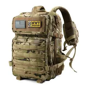 Military Tactical Backpack,Sturdy Work & Molle Laptops Rucksack,Army Assault Pack for Hiking Camping Travel Fishing Gym, Camo Military Tactical Backpack,Sturdy Work & Molle Laptops Rucksack,Army Assault Pack for Hiking Camping Travel Fishing Gym, Camo
