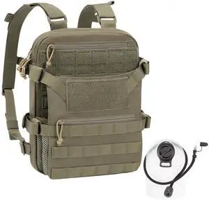 ABP Tactical MOLLE Hydration Backpack Military Assault Vest Back Panel Pack for Men Training Hiking Airsoft with 2.5L Bladder ABP Tactical MOLLE Hydration Backpack Military Assault Vest Back Panel Pack for Men Training Hiking Airsoft with 2.5L Bladder
