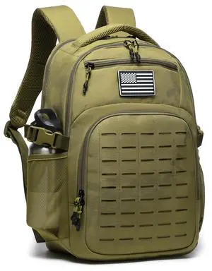 Military tactical backpack Laser-Cut MOLLE Webbing, backpack for men small tactical assault bag (Khaki, 18.5 inch) Military tactical backpack Laser-Cut MOLLE Webbing, backpack for men small tactical assault bag (Khaki, 18.5 inch)