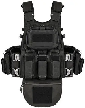 YAKEDA Tactical Training Vest with PALS System - Multi-Pocket Adjustable Straps Quick-Release Buckle for Hunting YAKEDA Tactical Training Vest with PALS System - Multi-Pocket Adjustable Straps Quick-Release Buckle for Hunting