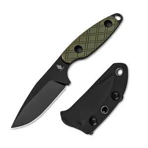 Muskrat Fixed Blade Knife, Argyle Pattern Green G10 Handle, 1064A1 | 3.15" D2 Clip Point Black Blade, Small EDC Neck Knife with Black Sheath for Outdoor Hunting Survival Camping Muskrat Fixed Blade Knife, Argyle Pattern Green G10 Handle, 1064A1 | 3.15" D2 Clip Point Black Blade, Small EDC Neck Knife with Black Sheath for Outdoor Hunting Survival Camping