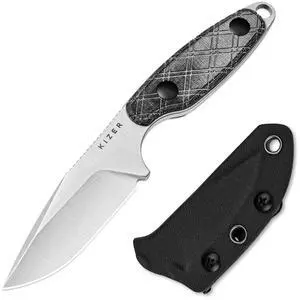 Muskrat Fixed Blade Knife, 3.15 In 154CM Argyle Pattern Black Micarta Handle, EDC Knife for Men Women, Outdoor Hunting Hiking Survival Camping Knives with Sheath, 1064M1 Muskrat Fixed Blade Knife, 3.15 In 154CM Argyle Pattern Black Micarta Handle, EDC Knife for Men Women, Outdoor Hunting Hiking Survival Camping Knives with Sheath, 1064M1
