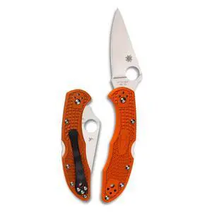 Delica 4 Lightweight Folding Pocket Knife, PlainEdge | 7.11" Overall Length, 2.9" VG-10 Steel Blade, Orange FRN Handle, Back Lock, Full-Flat Grind Delica 4 Lightweight Folding Pocket Knife, PlainEdge | 7.11" Overall Length, 2.9" VG-10 Steel Blade, Orange FRN Handle, Back Lock, Full-Flat Grind