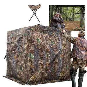 Hunting Blind 270/360 Degree See Through Ground Blind with Carrying Bag, 2/3/4 Person Pop Up Camouflage Tent Portable Concealed Shelter Hunting Blind 270/360 Degree See Through Ground Blind with Carrying Bag, 2/3/4 Person Pop Up Camouflage Tent Portable Concealed Shelter