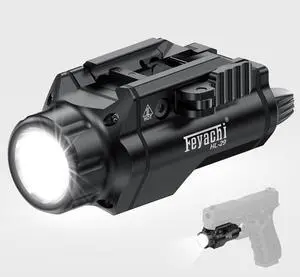 Tactical Flashlight - 1500 Lumens Rail Mounted Flashlight, with 5 Interchangeable Picatinny Rail Adapters, Fits Multiple Models, IPX7 Water-Resistant Pistol Light Tactical Flashlight - 1500 Lumens Rail Mounted Flashlight, with 5 Interchangeable Picatinny Rail Adapters, Fits Multiple Models, IPX7 Water-Resistant Pistol Light