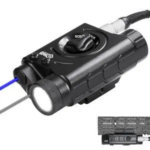 1200 Lumens Tactical Laser Light Combo for Rifle, Weapon Light + Blue Laser + IR Laser Compatible with Picatinny/M-LOK Rails, 3-Level Light Brightness, Laser Output Less Than 5mW, Class IIIA 1200 Lumens Tactical Laser Light Combo for Rifle, Weapon Light + Blue Laser + IR Laser Compatible with Picatinny/M-LOK Rails, 3-Level Light Brightness, Laser Output Less Than 5mW, Class IIIA