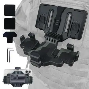 Tactical Gear Plate Carrier Vest Accessories, MOLLE Phone Chest Mount Holder for 6.0"-7.7" Screens, Quick-Release and Adjustable Tactical Phone Holder for Police Vest Tactical Gear Plate Carrier Vest Accessories, MOLLE Phone Chest Mount Holder for 6.0"-7.7" Screens, Quick-Release and Adjustable Tactical Phone Holder for Police Vest