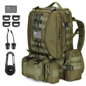 Large Military Tactical Backpack for Men, 40-50L Backpacks for Women, Bug out Bag Army 3 Days Pack Bags Rucksack with Molle System Green Large Military Tactical Backpack for Men, 40-50L Backpacks for Women, Bug out Bag Army 3 Days Pack Bags Rucksack with Molle System Green