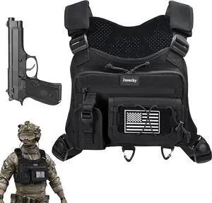 Chest Bag For Men: Tactical Chest Vest Fits Most Pistols Chest Rig EDC Pouch Pack for Running,Hiking,Travel Chest Bag For Men: Tactical Chest Vest Fits Most Pistols Chest Rig EDC Pouch Pack for Running,Hiking,Travel