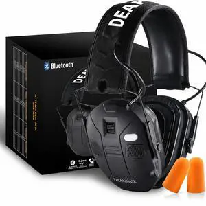 Electronic Shooting Ear Protection with Bluetooth, 6X Sound Amplification, 4-Mic 360° Hearing Enhancement, 30dB SNR, Gel Ear Pads for Long Range Comfort Gun Range & Hunting Electronic Shooting Ear Protection with Bluetooth, 6X Sound Amplification, 4-Mic 360° Hearing Enhancement, 30dB SNR, Gel Ear Pads for Long Range Comfort Gun Range & Hunting