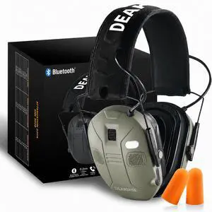 Electronic Shooting Ear Protection with Bluetooth, 6X Sound Amplification, 4-Mic 360° Hearing Enhancement, 30dB SNR, Gel Ear Pads for Long Range Comfort Gun Range & Hunting Electronic Shooting Ear Protection with Bluetooth, 6X Sound Amplification, 4-Mic 360° Hearing Enhancement, 30dB SNR, Gel Ear Pads for Long Range Comfort Gun Range & Hunting