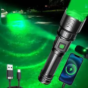 USB-C Rechargeable Green Flashlight Zoomable 1000 Yard Pressure Switch Scope Rail Mount Hogs Predators Night Hunting (30) USB-C Rechargeable Green Flashlight Zoomable 1000 Yard Pressure Switch Scope Rail Mount Hogs Predators Night Hunting (30)