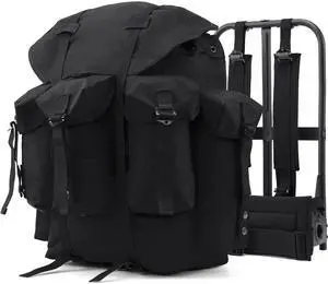 50L Military Alice Pack Army Survival Combat ALICE Rucksack Backpack for Men & Women for Camping, Hiking, Emergency Black 50L Military Alice Pack Army Survival Combat ALICE Rucksack Backpack for Men & Women for Camping, Hiking, Emergency Black