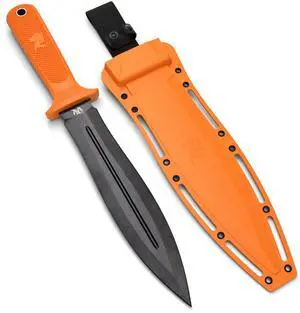 W-SowCatcher Fixed Blade Knife with Sheath - Large Hunting-Knife made of D2 steel - Big Fixed Blade Double Edge Knives with TPE Handle W-SowCatcher Fixed Blade Knife with Sheath - Large Hunting-Knife made of D2 steel - Big Fixed Blade Double Edge Knives with TPE Handle