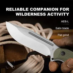 Ursa Major Fixed Blade Knife, Hammer Head & Hexagon Hole, 1082A2 | 4.43" AEB-L Blade, Olive Green Handle, Full Tang Camping Knife with Sheath, Hunting Survival Knife for Outdoor Activities Ursa Major Fixed Blade Knife, Hammer Head & Hexagon Hole, 1082A2 | 4.43" AEB-L Blade, Olive Green Handle, Full Tang Camping Knife with Sheath, Hunting Survival Knife for Outdoor Activities
