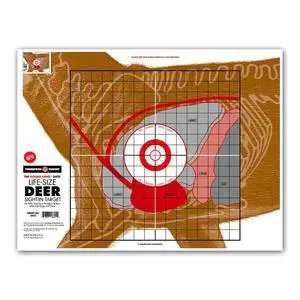 Life Size Deer Vital Organ Sight in Double Lung Shot - 19x25 Inch Paper Large Game Hunting & Shooting Targets Life Size Deer Vital Organ Sight in Double Lung Shot - 19x25 Inch Paper Large Game Hunting & Shooting Targets