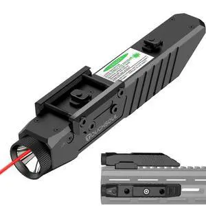 Tactical Flashlight Red Laser Sight Combo | 1750 Lumen Picatinny Rail MLOK Mounted Rifle Flashlight (Red Laser) Tactical Flashlight Red Laser Sight Combo | 1750 Lumen Picatinny Rail MLOK Mounted Rifle Flashlight (Red Laser)