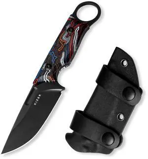 Cabox Fixed Blade Hunting Knife - 3.36" D2 Steel, G10 Handle with Sheath - Survival & Camping - 1048M1 Cabox Fixed Blade Hunting Knife - 3.36" D2 Steel, G10 Handle with Sheath - Survival & Camping - 1048M1