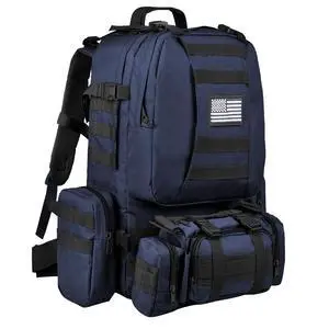 Tactical Backpack Military Army Rucksack 60L Large Assault Pack Detachable Molle Bag, Blue Tactical Backpack Military Army Rucksack 60L Large Assault Pack Detachable Molle Bag, Blue