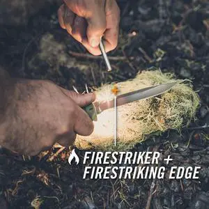 Gear Ultimate Survival Knife, Fixed Blade Knife with Combo Edge, includes Fire Starter Edge and Ferro Rod, Whistle, Sheath with Integrated Sharpener - Bushcraft, Hunting and Camping Tool Gear Ultimate Survival Knife, Fixed Blade Knife with Combo Edge, includes Fire Starter Edge and Ferro Rod, Whistle, Sheath with Integrated Sharpener - Bushcraft, Hunting and Camping Tool