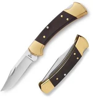 112 Ranger Hunting Knife, 3" Blade, Lockback Design, Ebony Handle, Brass Bolsters, 420HC Stainless Steel Clip Point Blade, Sheath Included, Folding Knife Made in the USA, 5.6 oz 112 Ranger Hunting Knife, 3" Blade, Lockback Design, Ebony Handle, Brass Bolsters, 420HC Stainless Steel Clip Point Blade, Sheath Included, Folding Knife Made in the USA, 5.6 oz