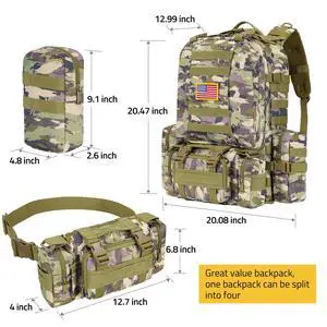 Tactical Backpack Military Army Rucksack 60L Large Assault Pack Detachable Molle Bag, Auriclash Tactical Backpack Military Army Rucksack 60L Large Assault Pack Detachable Molle Bag, Auriclash