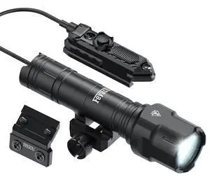 Rifle Light 1200LM 22500Candela WL25 Tactical AR Flashlight LED Outdoor Light with Pressure Switch & Picatinny Rail Mount, 3 Modes - High/Low/Strobe (Pic & Mlok-Black) Rifle Light 1200LM 22500Candela WL25 Tactical AR Flashlight LED Outdoor Light with Pressure Switch & Picatinny Rail Mount, 3 Modes - High/Low/Strobe (Pic & Mlok-Black)