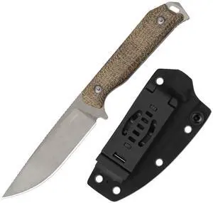 Begleiter Fix Fixed Blade Knife, 3.78" Drop Point 3V Blade Hunting Knives with Kydex Sheath, Brown Burlap Micarta Handle EDC Knife for Camping Hunting Survival 1045MD1 Begleiter Fix Fixed Blade Knife, 3.78" Drop Point 3V Blade Hunting Knives with Kydex Sheath, Brown Burlap Micarta Handle EDC Knife for Camping Hunting Survival 1045MD1