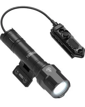 Rifle Light 1200LM 22500Candela WL25 Tactical AR Flashlight LED Outdoor Light with Pressure Switch & Picatinny Rail Mount, 3 Modes - High/Low/Strobe (Mlok-Black) Rifle Light 1200LM 22500Candela WL25 Tactical AR Flashlight LED Outdoor Light with Pressure Switch & Picatinny Rail Mount, 3 Modes - High/Low/Strobe (Mlok-Black)