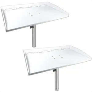 Boat Cutting Board, Fillet Table for Boat, Bait Table Premium Line, 2-Pack, Rod Holder Mount, with Knife Slot, Plier Storage, Slotted Table Back, for Pontoon, Fishing Boats - FO3936-M2 Boat Cutting Board, Fillet Table for Boat, Bait Table Premium Line, 2-Pack, Rod Holder Mount, with Knife Slot, Plier Storage, Slotted Table Back, for Pontoon, Fishing Boats - FO3936-M2
