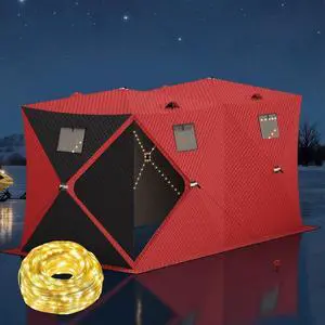 Portable Insulated Ice Fishing Shelter Pop-Up Tent for 2-8 People, Durable Weather-Resistant, Quick Setup, Carry Bag Included Ideal for Outdoor Anglers Portable Insulated Ice Fishing Shelter Pop-Up Tent for 2-8 People, Durable Weather-Resistant, Quick Setup, Carry Bag Included Ideal for Outdoor Anglers